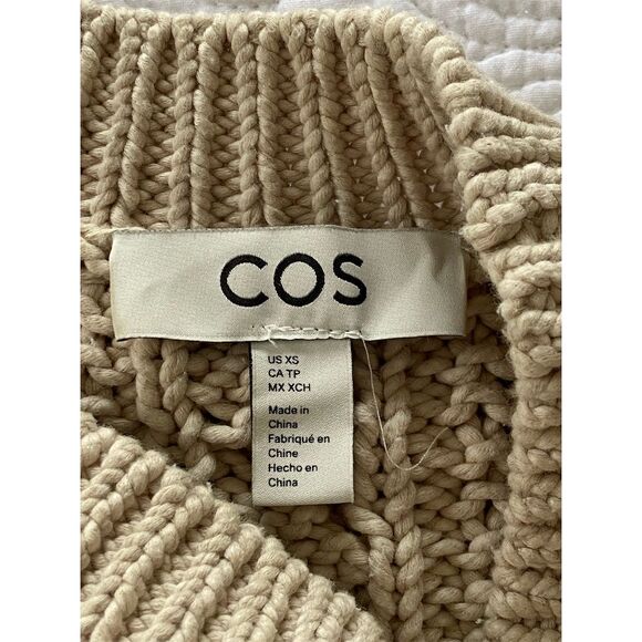 COS Beige Cable Knit Pullover Sweater Size XS - Picture 2 of 10